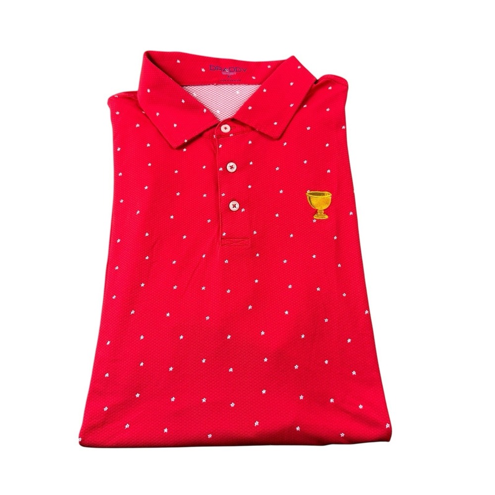 B.Draddy Red Sport Star‎ AOP Presidents Cup Golf Polo Size XL